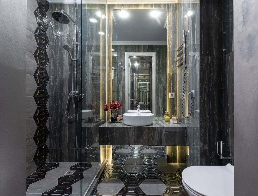 Luxury bathroom design with premium fixtures